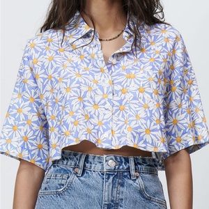Zara Linen crop shirt